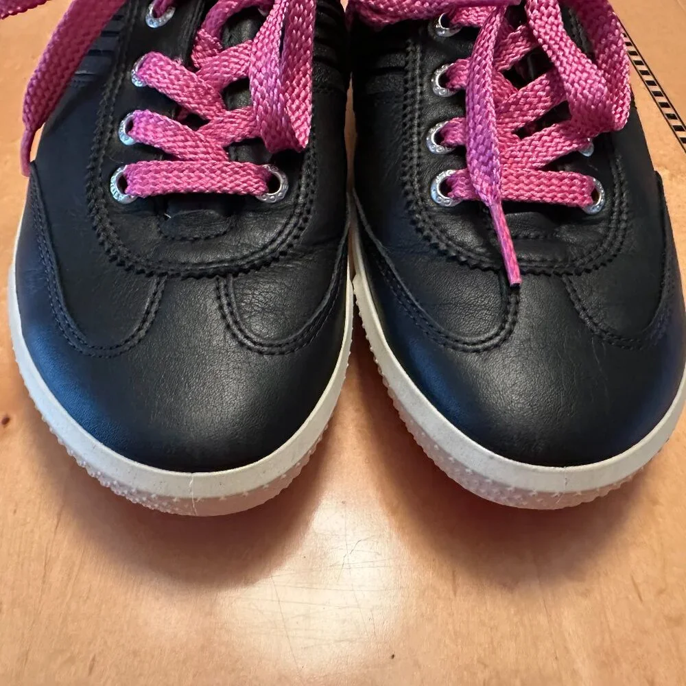 Women's Ecco Size 40 Hydromax Black & Pink Leather spikeless Golf Shoes - Picture 3 of 9